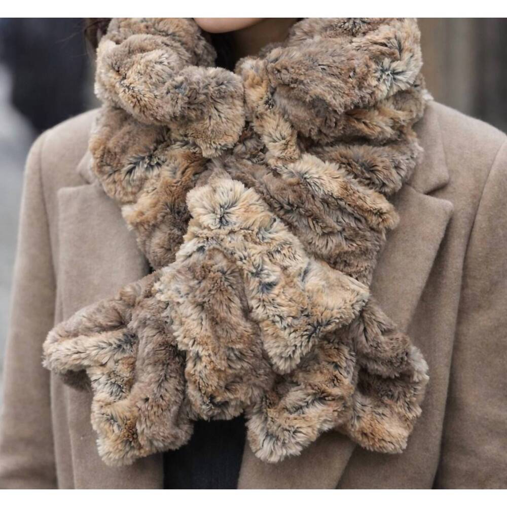 NEW VINE STREET faux fur scarf in copper